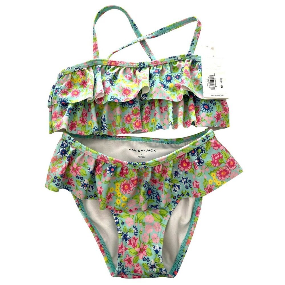 Janie and Jack Size 3 $39 NWT Floral 2 Piece Swim Suit